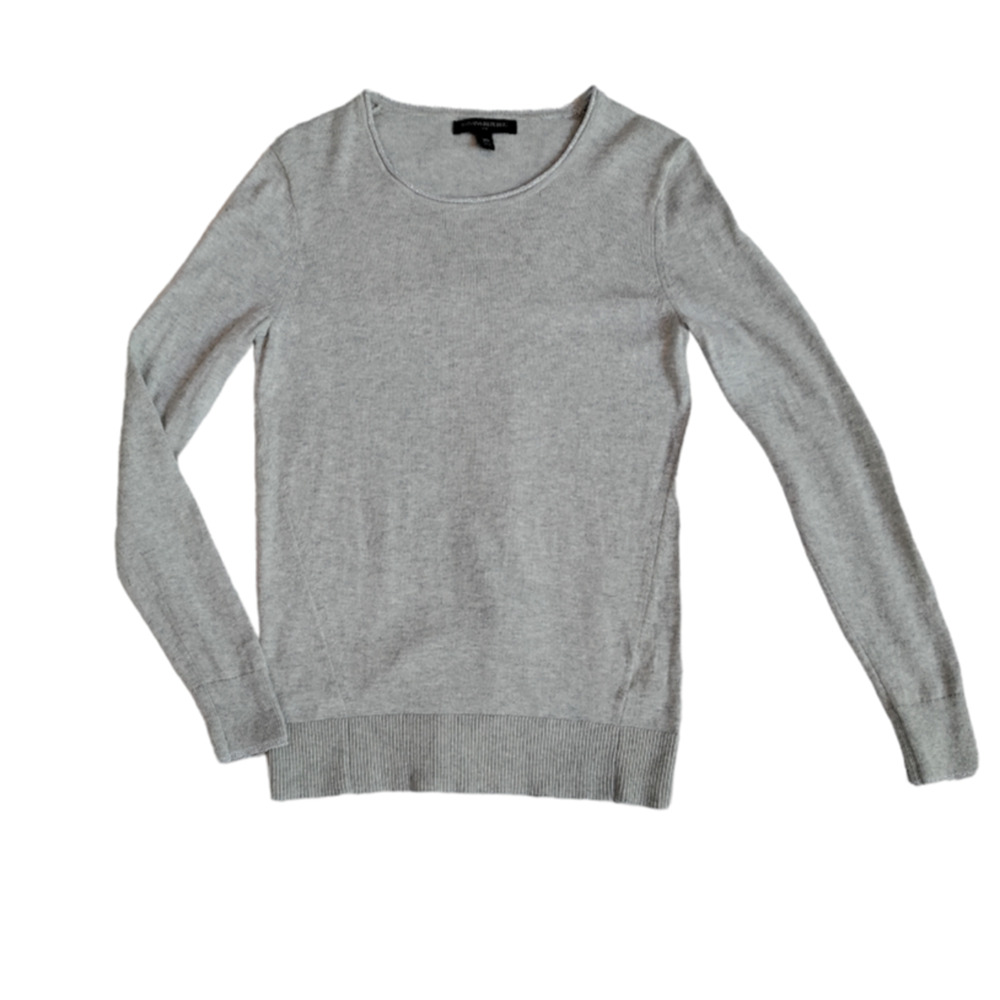 Banana Republic Sweater Women's XS Gray Beige Long Sleeve Glitter Accents